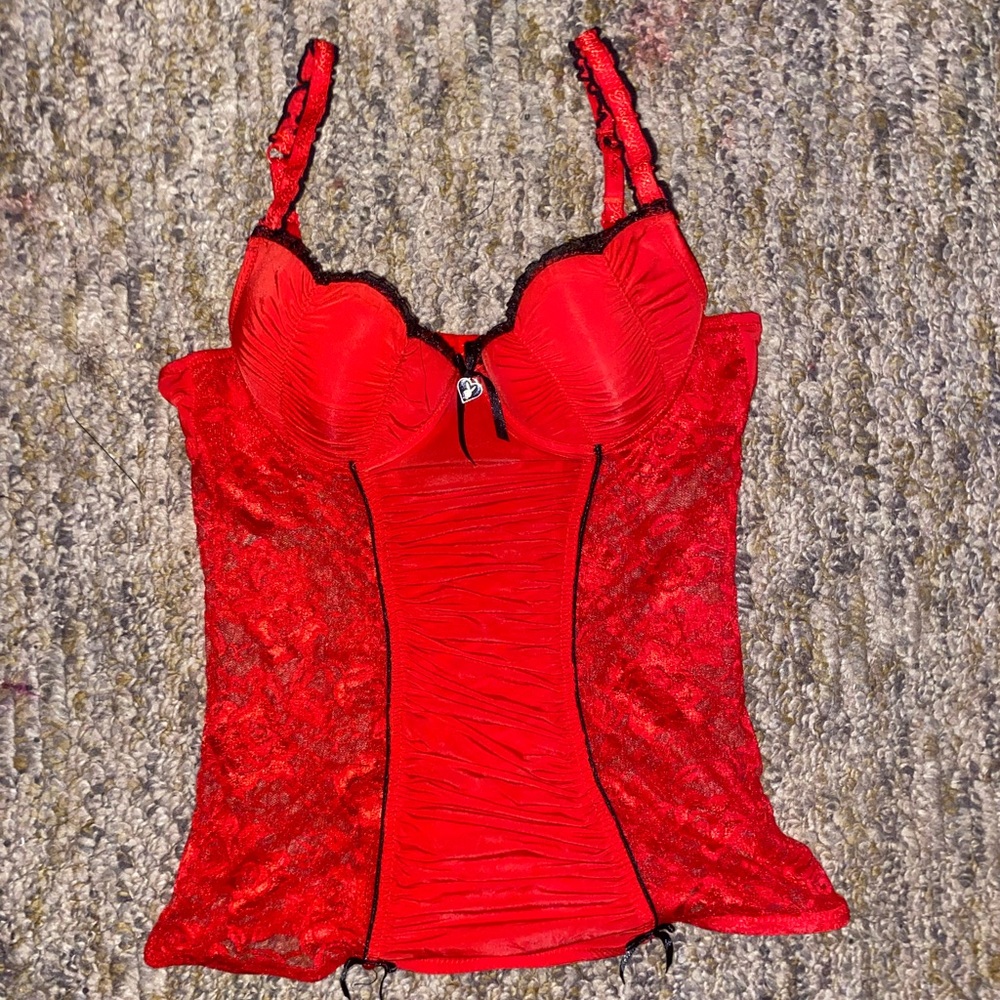 PLAYBOY Red Lace Bustier